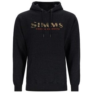 Simms Hoodie Sweatshirt Men M Charcoal Gray Camo Logo 2024